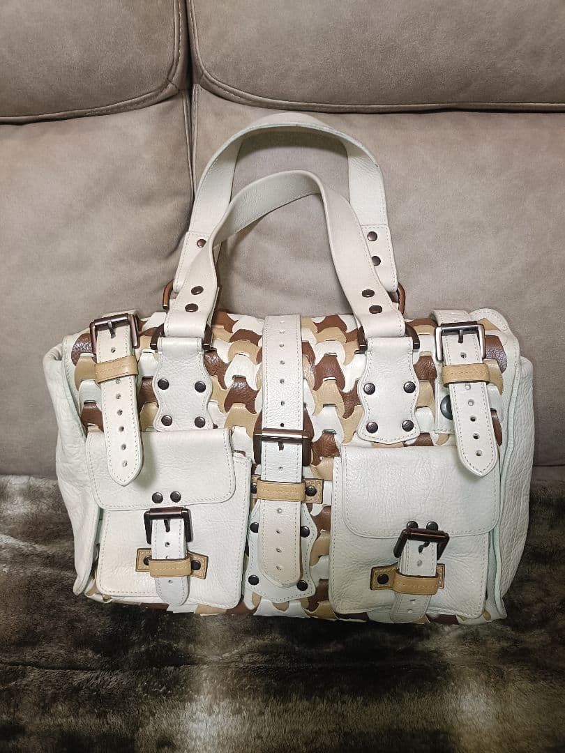 MULBERRY マルベリー ロクサンヌ トライトーンウーブンレザーサッチェル Mulberry