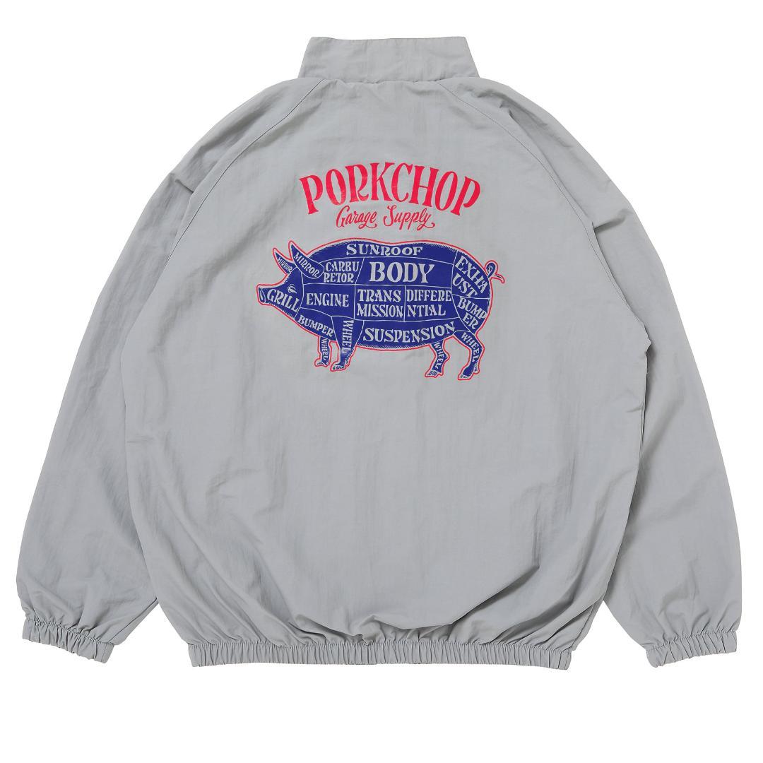 PORKCHOP ナイロンジャケット グレー　XLサイズ PORKCHOP GARAGE SUPPLY - PORK BACK NYLON JKT (GRAY) / ポークバック