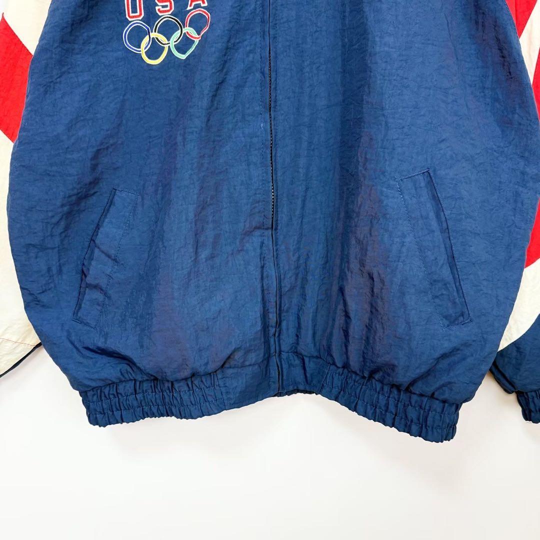 希少 90s USA オリンピック ナイロンジャケット イーグル刺繍 S35b
