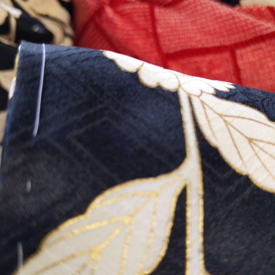 409黒しつけ付 束熨斗 落款 正絹8点振袖フルセット成人卒業結婚式