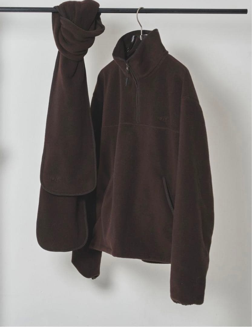 todayful Halfzip Fleece Pullover ダークブラウン