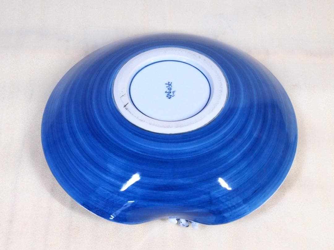 未使用】京焼/清水焼 平安徳泉造 祥瑞 染付一閑人 盛鉢 盛