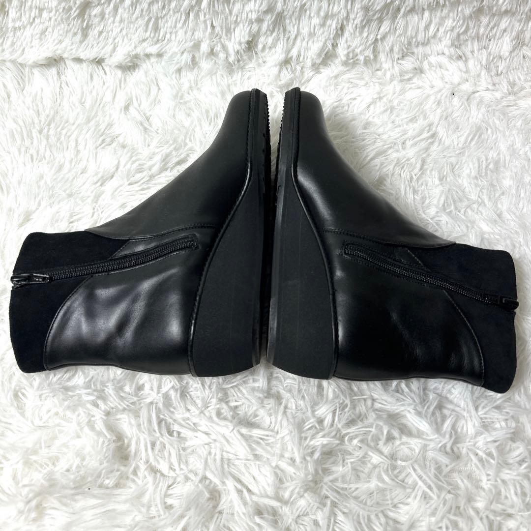 【未使用品】GINZA YOSHINOYA レザーショートブーツ 22.5cm