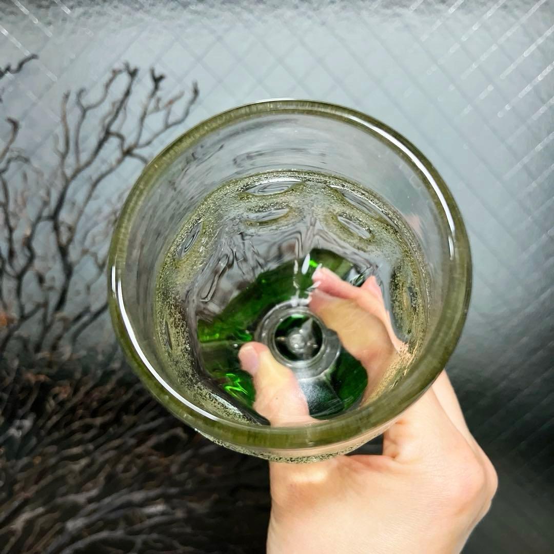 骨董 琉球ガラス 沖縄ガラス 現代の名工 稲嶺盛吉 希少 脚付