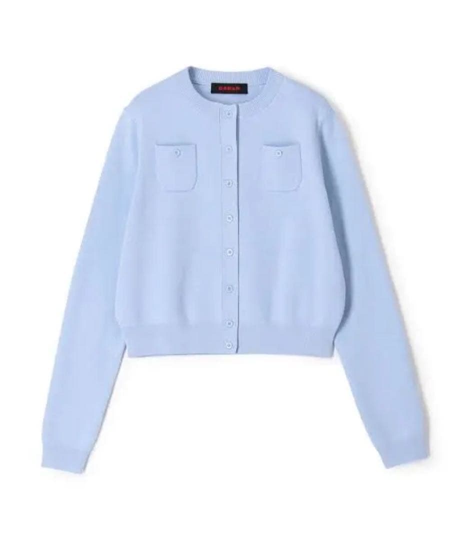 CABaN コットンカシミヤクルーネックカーディガン ライトブルー - メルカリ