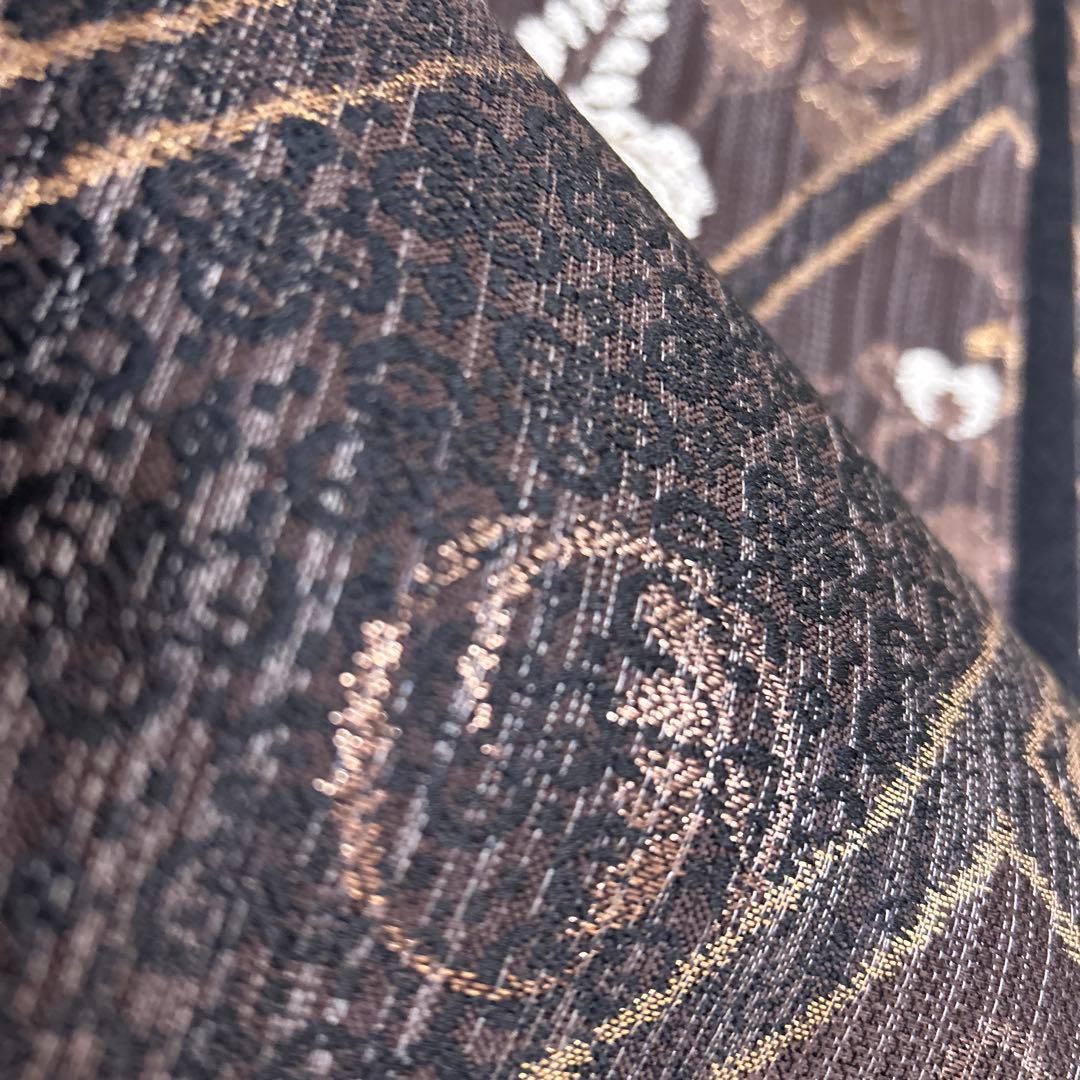 正絹　袋帯《短冊　小花》