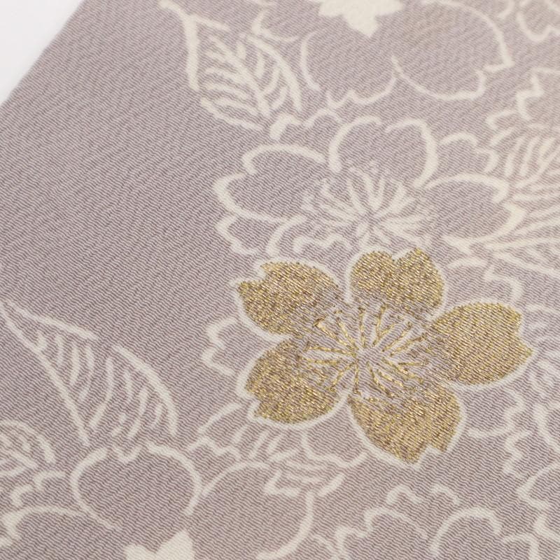 《特選◆訪問着■シンプル桜梅の花◆薄梅鼠色■ちりめん地◆袷正絹着物◆HC2-4》