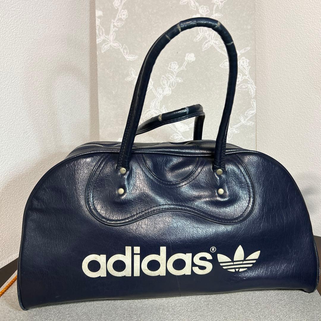 80s adidas アディダス ボストンバッグ レザー - メルカリ