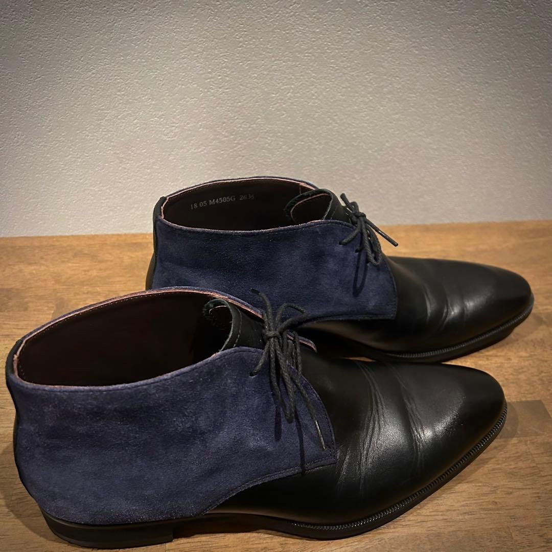 マドラス ゴアテックス チャッカブーツ 26.5cm 黒 紺 本革 M4505G