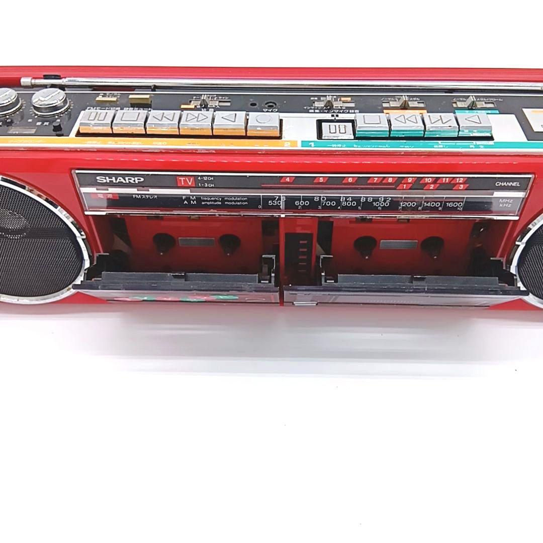 SHARP ラジカセ シャープ 昭和レトロ ダブルカセット QT-77MK2 昭和