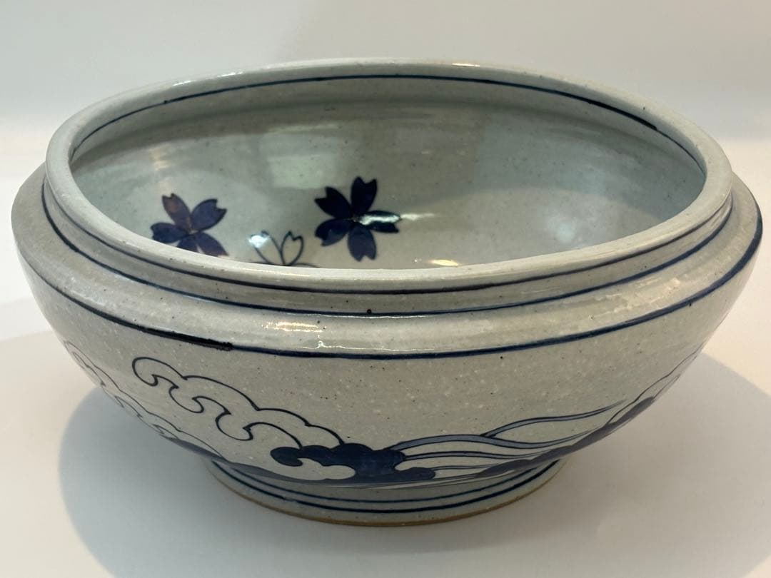 茶道具 染付桜川水指 桜水指 水指 共箱 - メルカリ