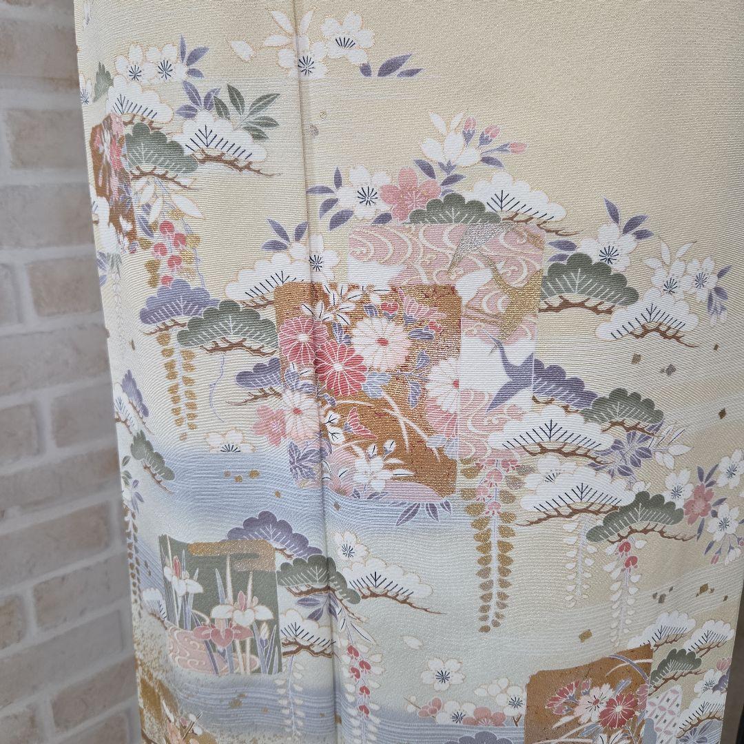 トールサイズゆき丈69訪問着フルセット、着物、袋帯、帯締め、帯揚げ