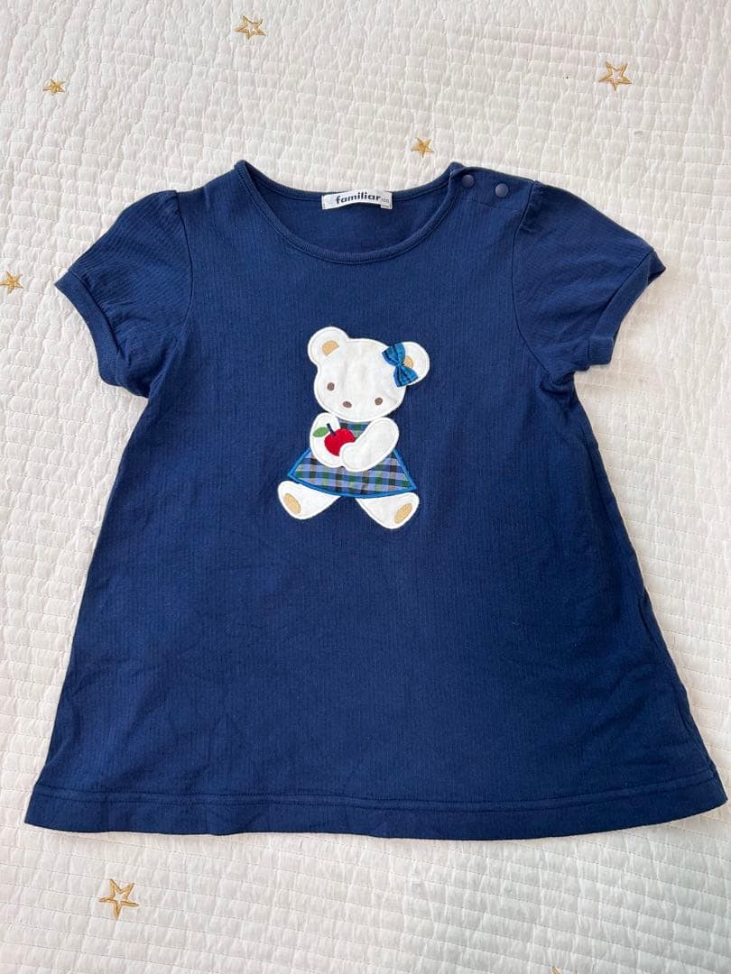 ファミリア familiar トップスセット 100 ネイビー マリン くま