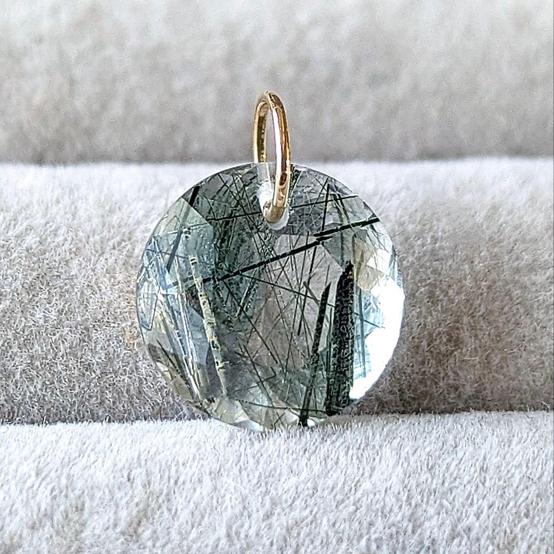 ♢miyumiyu♢K18 グリーンルチル イン クォーツ 4.1ct