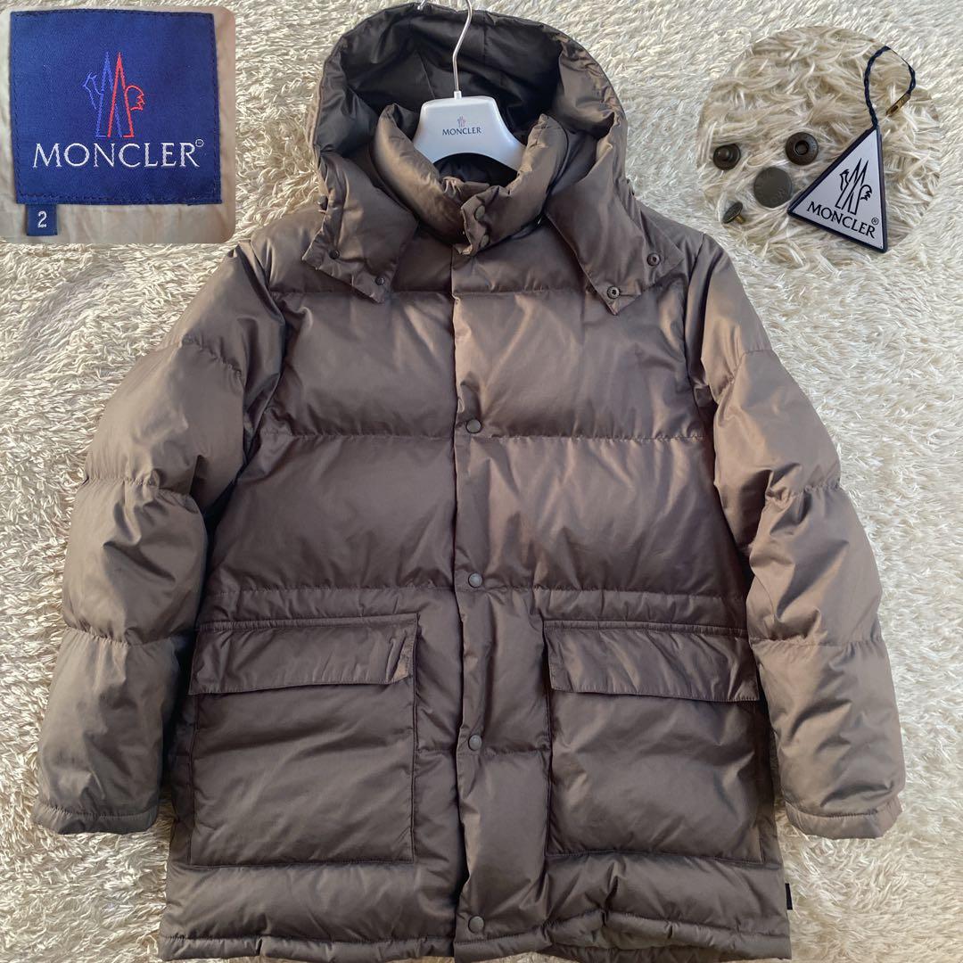 美品 青タグ モンクレール ダウン パリス フランス製 サイズ2 オリーブ