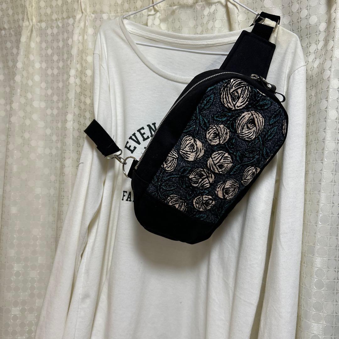 ミナペルホネン ハンドメイド BOXタイプボディバッグ rosyブルー