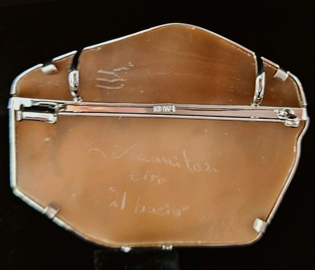 チーロ・アッカニート氏作 シェルカメオ K18WG ブローチ ペンダント