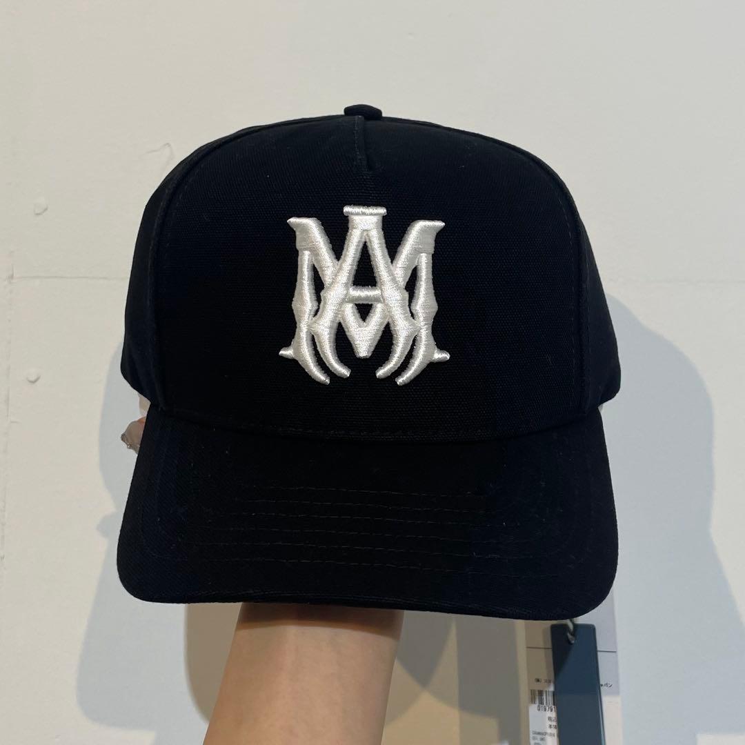 【新品・未使用】AMIRI MAロゴキャップ AMIRI (アミリ) ロゴ 刺繍 レザーバックル ベースボール キャップ MA