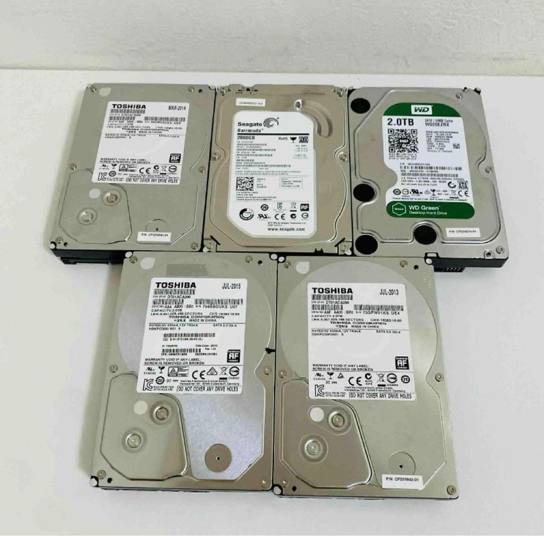 HDD 2TB, 1TB, 320G 3,5インチ 16個まとめ 確認済み