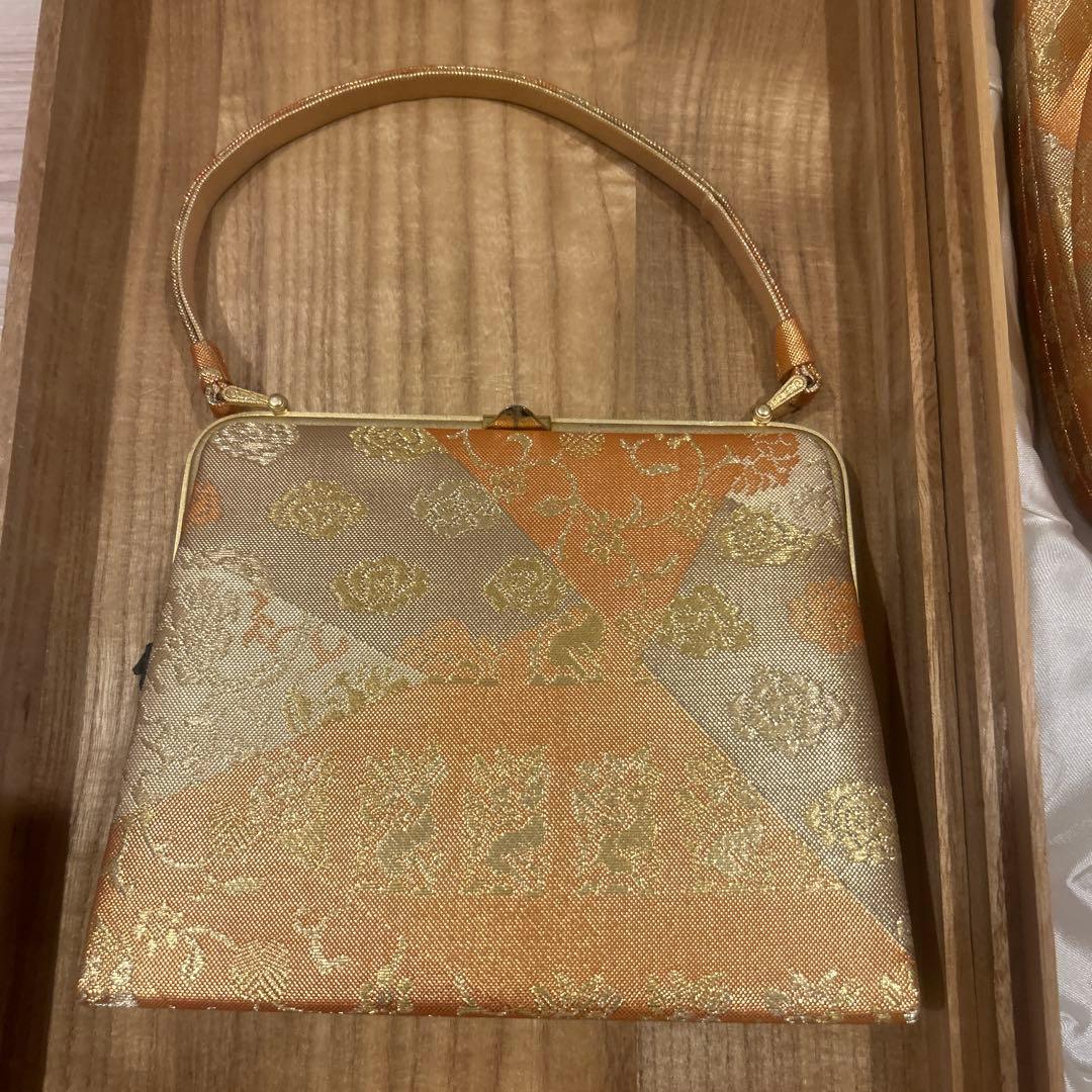 和装用バッグと草履のセット（ゴールド） - メルカリ