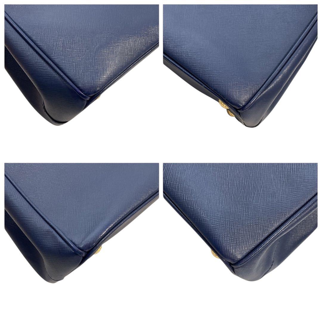 プラダ ハンドバッグ ガレリア サフィアーノ 三角ロゴ ブルー 5314