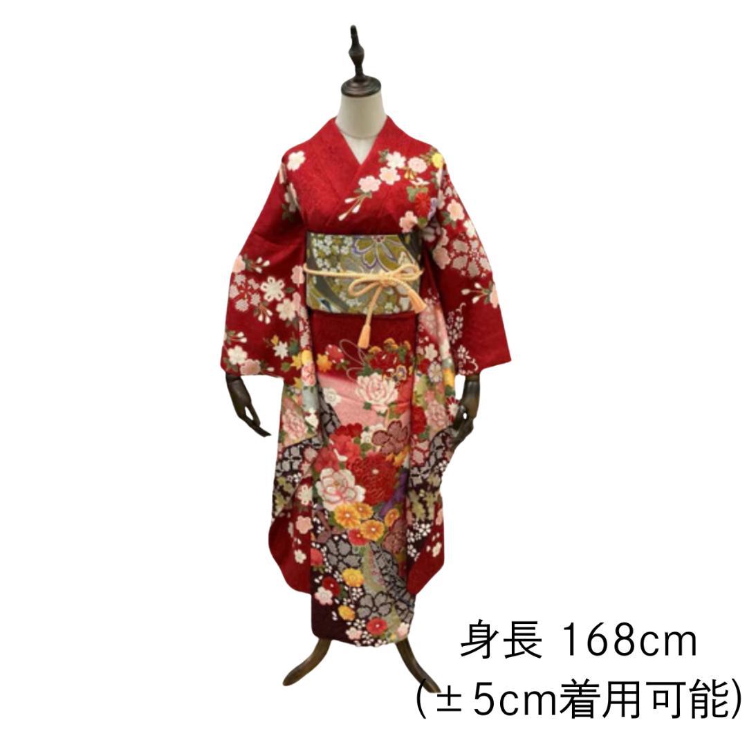 ≪早い者勝ち≫【美品】 振袖セット 成人式 正絹 古典柄 振袖 赤 S*144