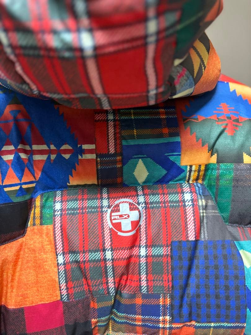 RLX マルチカラー チェック柄 ダウンジャケット