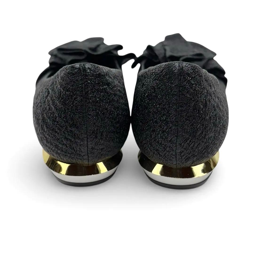 【未使用品】MANA マナ　35 | 22.5cm プリーツ フラット　黒