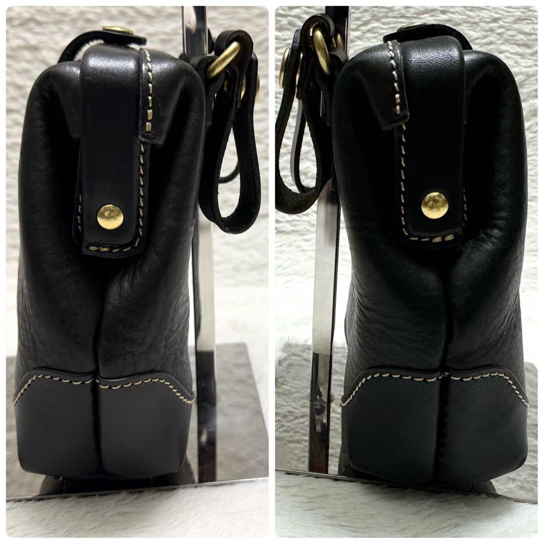 ポルコロッソ 口枠 ベルトポーチ オリジナル 白ステッチ 日本製 本革