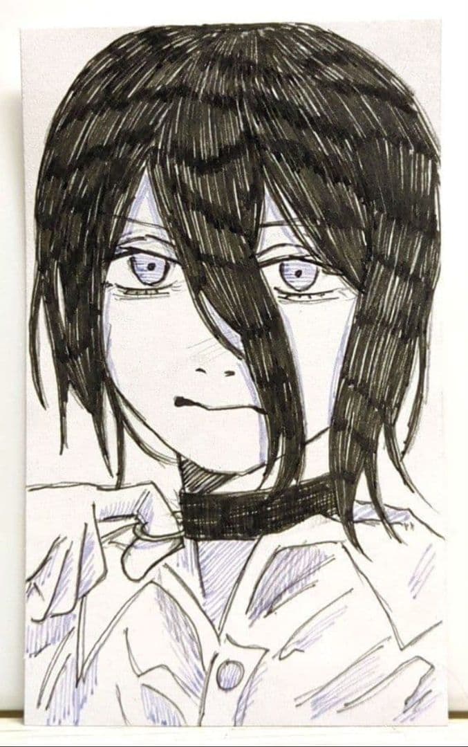 ラプ様専用】 チェンソーマン レゼ 手描きイラスト 豆色紙 - メルカリ