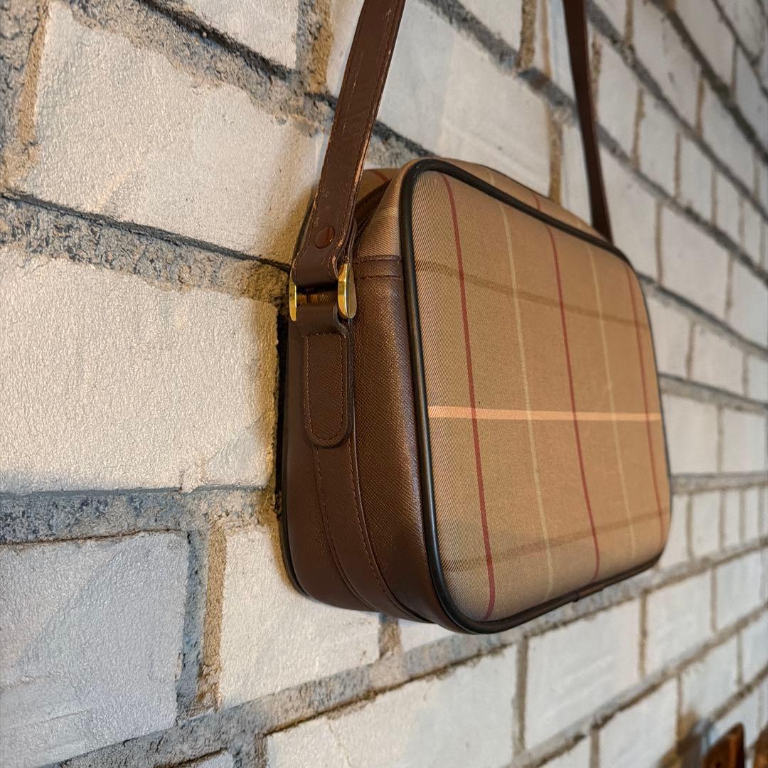 美品】Burberry バーバリー ショルダーバッグ ノバチェック キャンバス