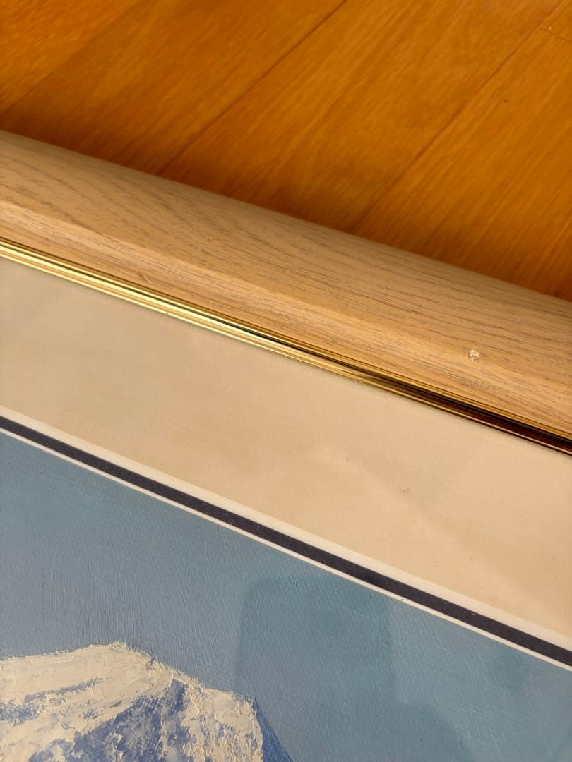 真作‼️ 田所　洋作　忍野富士　油絵画 木製フレーム付き