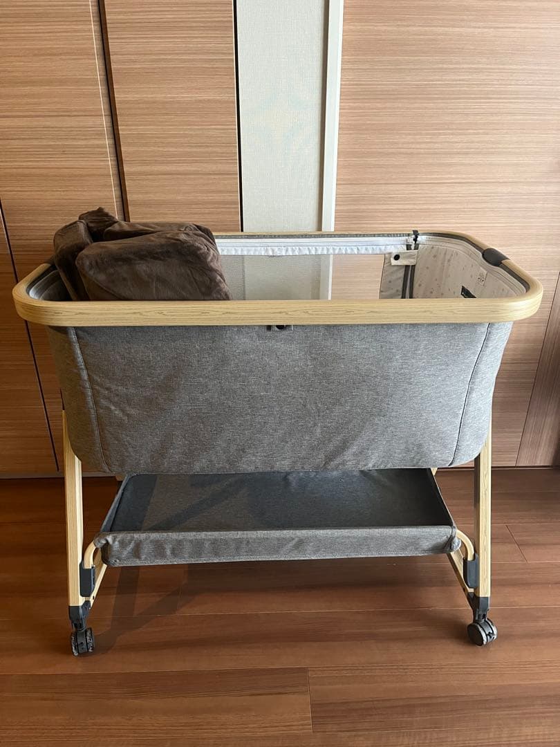 HZDMJ ベビーベッド マット&敷きパッド付 グレー - メルカリ