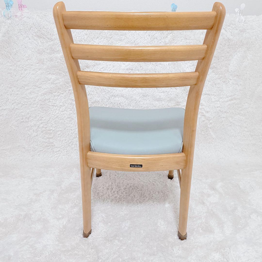 カリモク ダイニングチェア CA1805KN 水色 座面良好