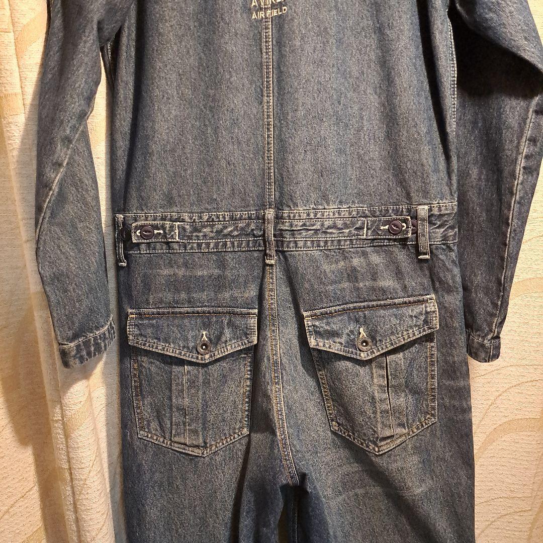 アヴィレックス デニム 刺繍 ツナギ オールインワン AVIREX バイカー