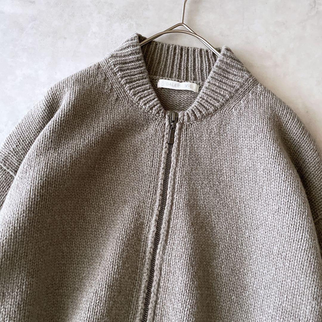 ギャルリーヴィー ファインウール ジップアップ ブルゾン ニット
