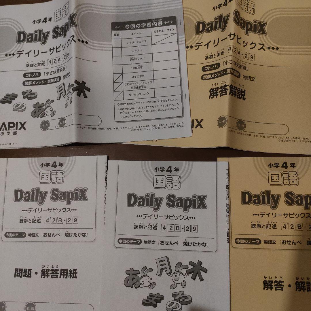 SAPIX 小学4年 国語 デイリー＆春期＆夏期＆冬期 フルセット2021年度版