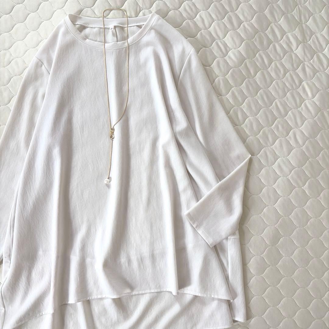 美品】BEARDSLEY 後ろドレープTブラウス Fサイズ アイボリー - メルカリ