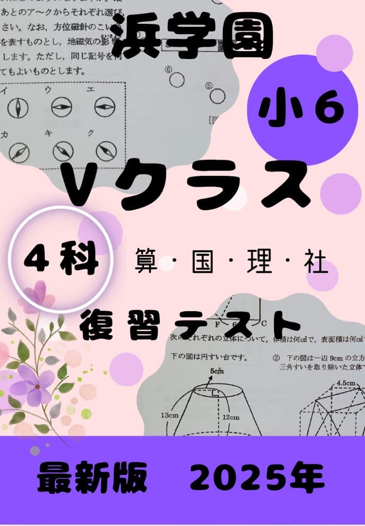 浜学園 小6 2025年 最新版 Vクラス 復習テスト 実力〜No.39 - メルカリ