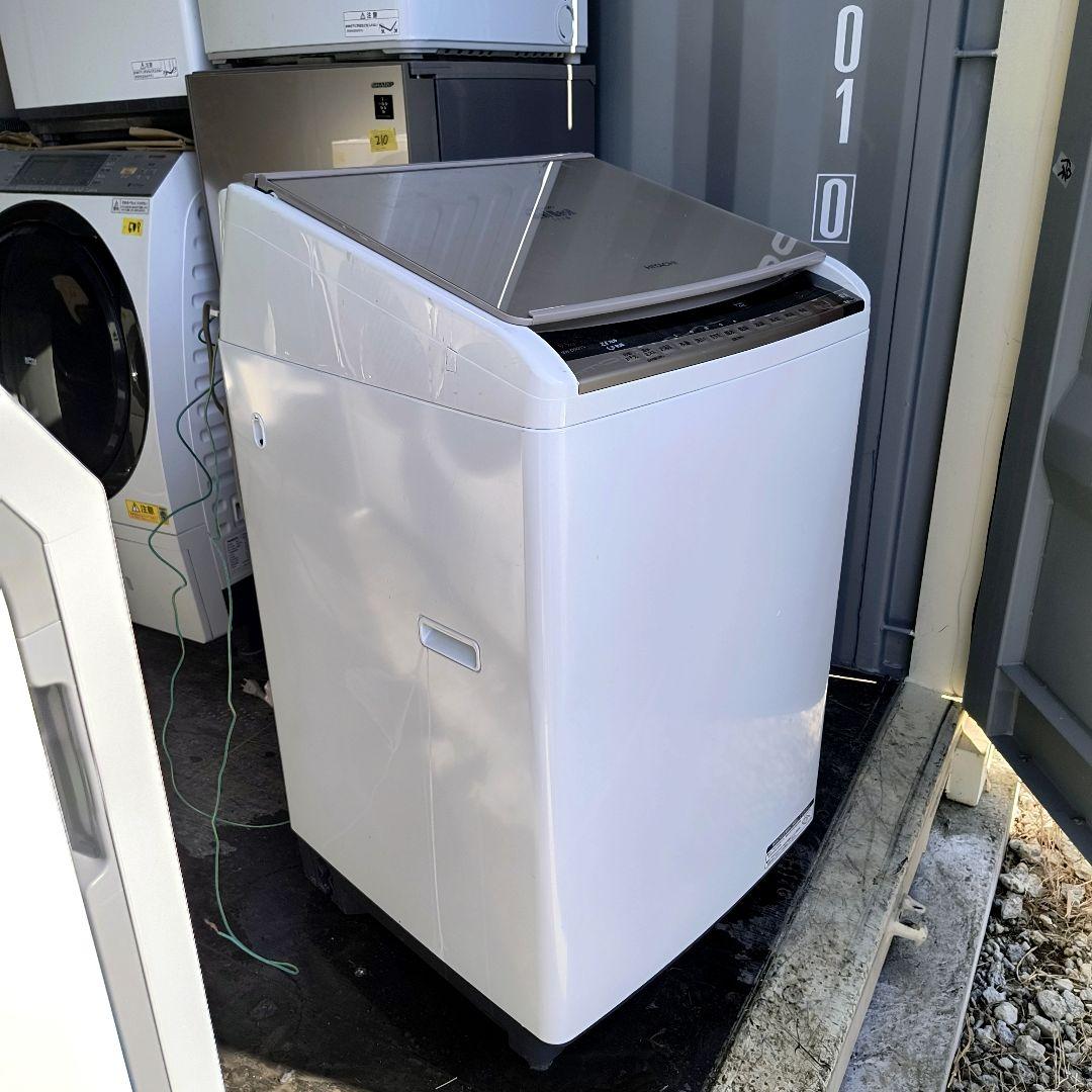 運搬取付無料！ベージュ・純正HITACHI電気洗濯乾燥機！完動品・超美品