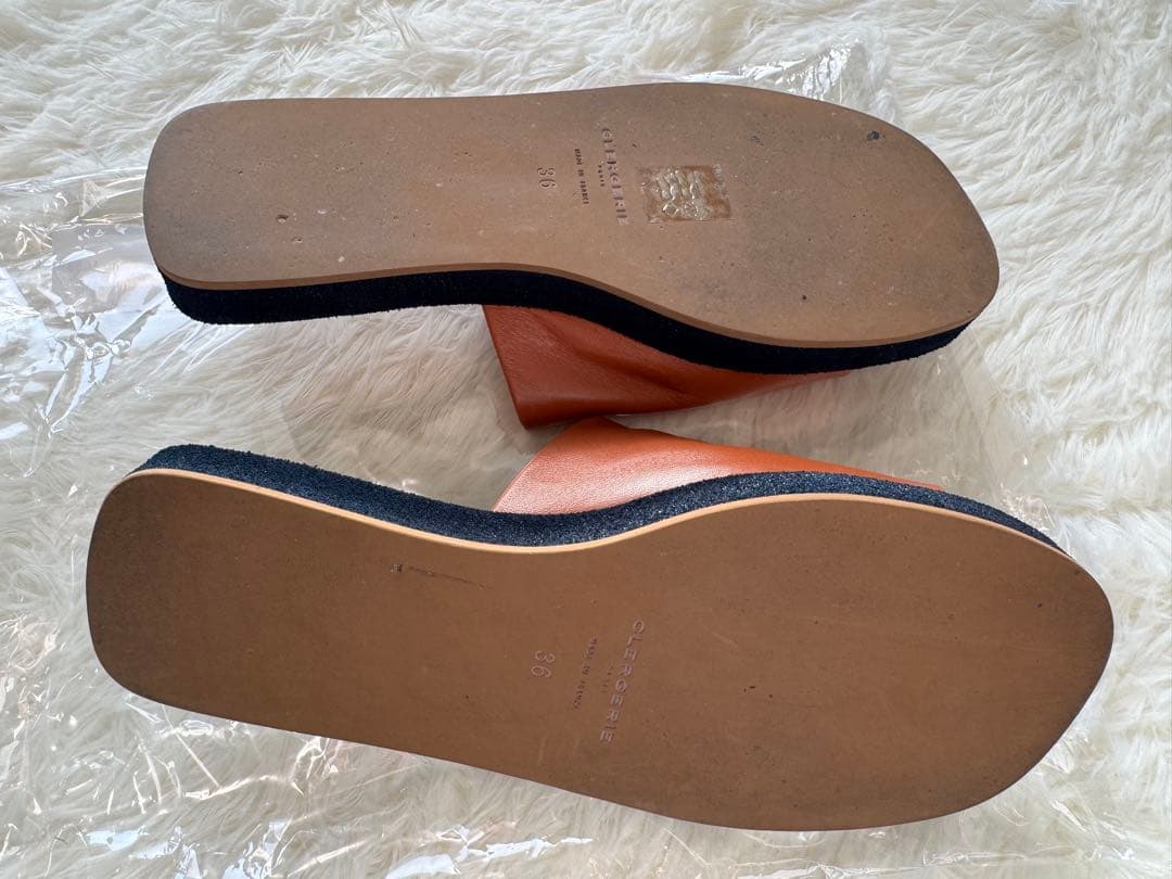 CLERGERIE クレジュリー フラットサンダル 36 オレンジ ブラウン