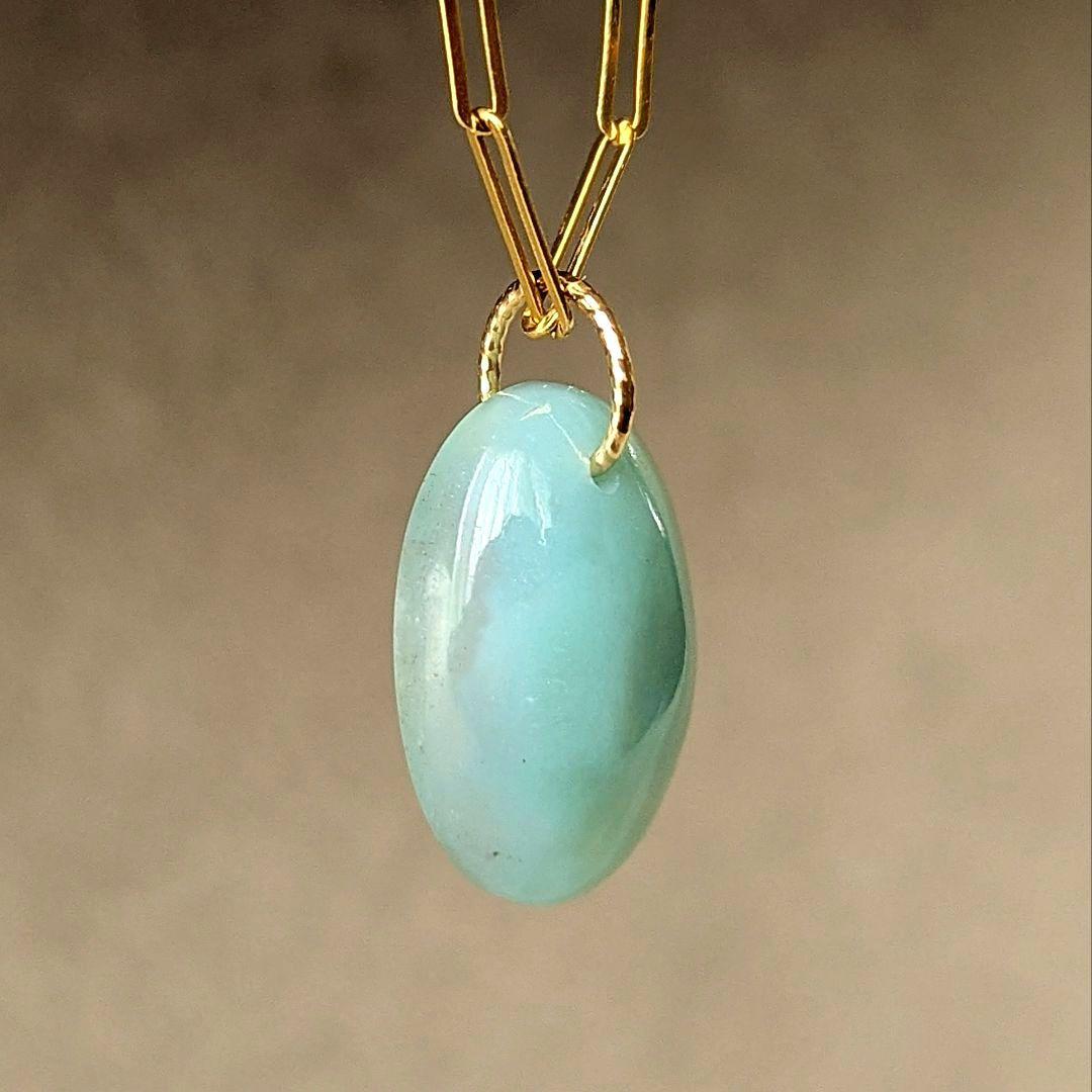 ♢矢車草♢K18 アクアプレーズ 5.53ct ネックレスチャーム