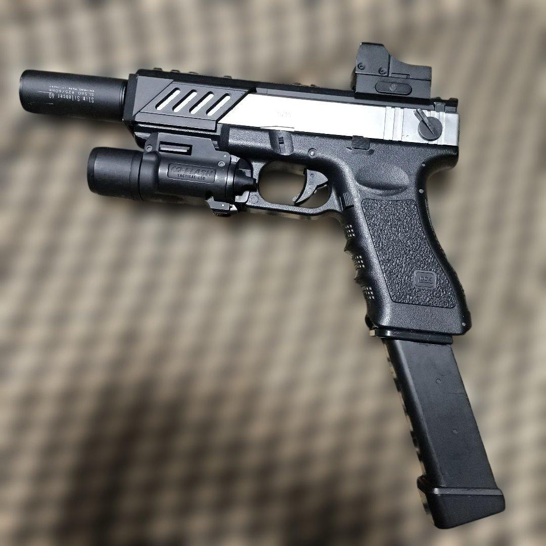 東京マルイ製 グロック18C 電動ハンドガン レール サイレンサー ドット