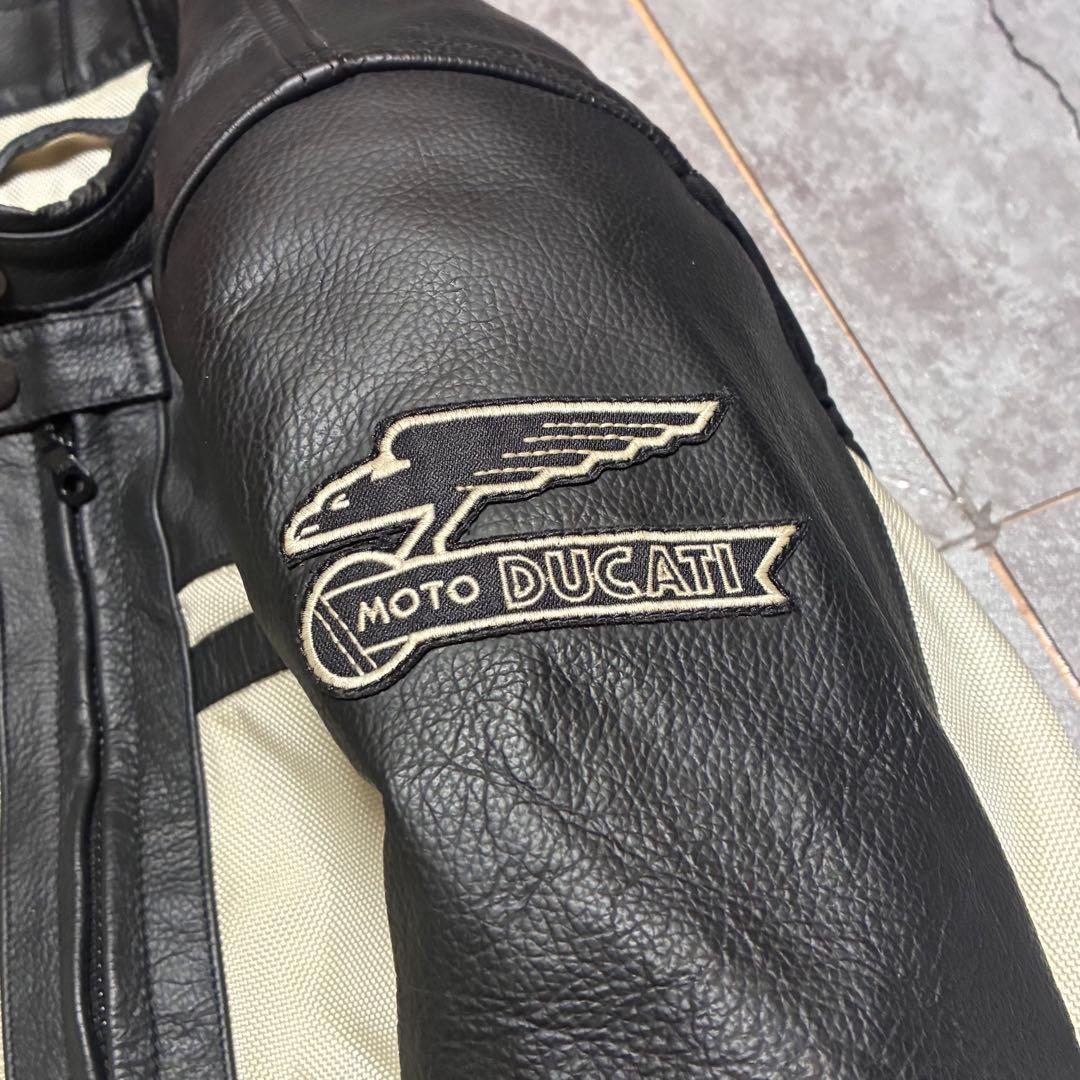 DUCATI レザージャケット ライダース バイカー ブラック メッシュ XXL