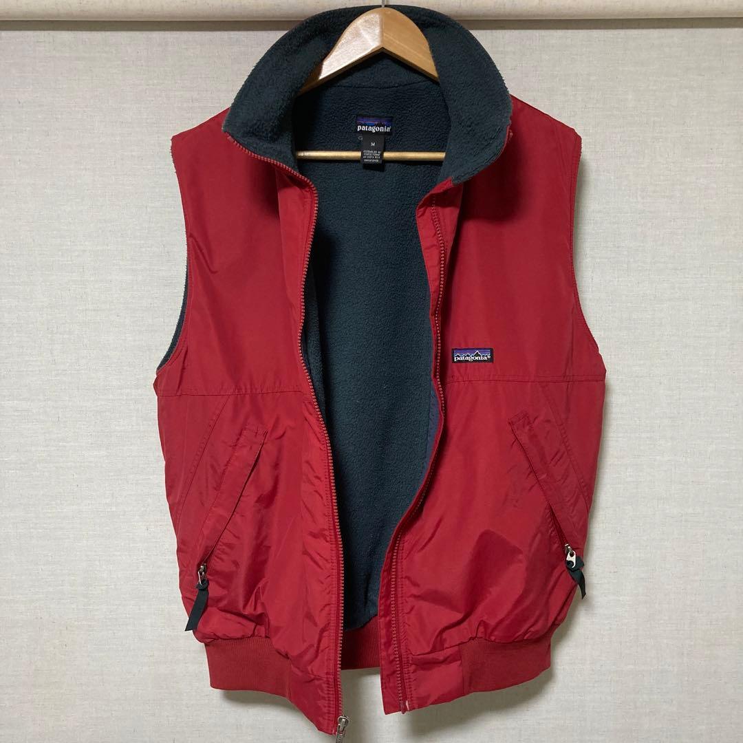 【希少品】90s パタゴニア ダウンベスト シェルドシンチラ レッド M 99年製 90年代 ビンテージ USA製 patagonia パタゴニア シェルド