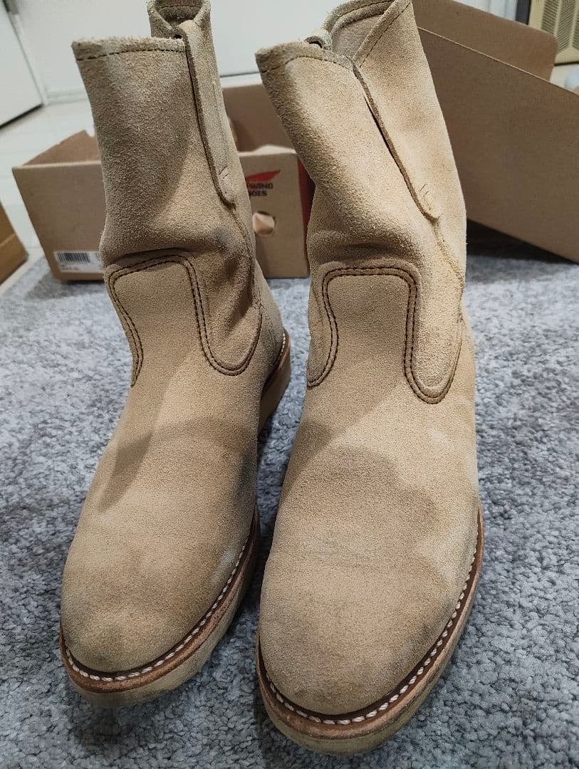 RED WING 8168 26.5cn ペコスブーツ ベージュスエード