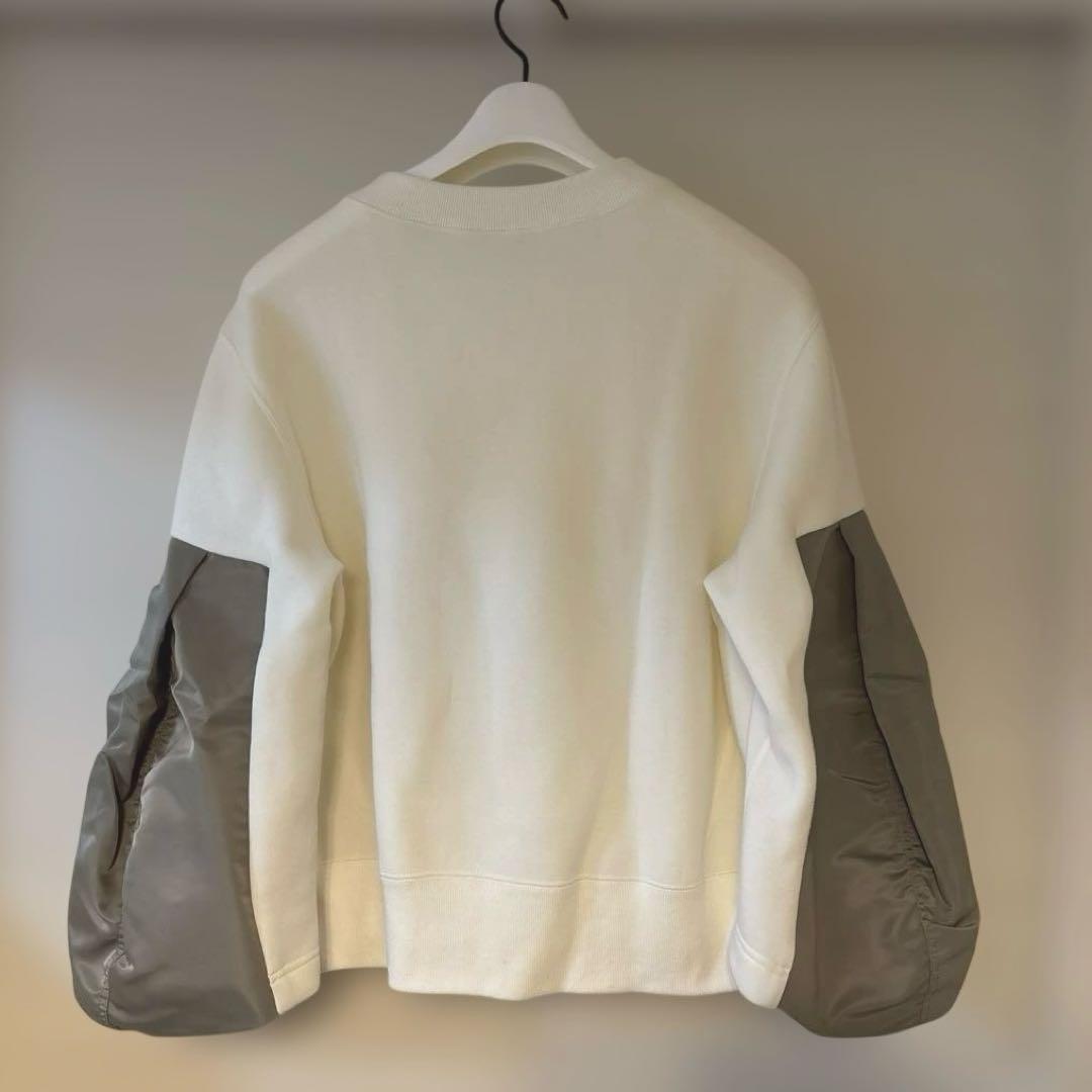 sacaiサカイ 24AWナイロンツイル スポンジスウェット プルオーバー 3