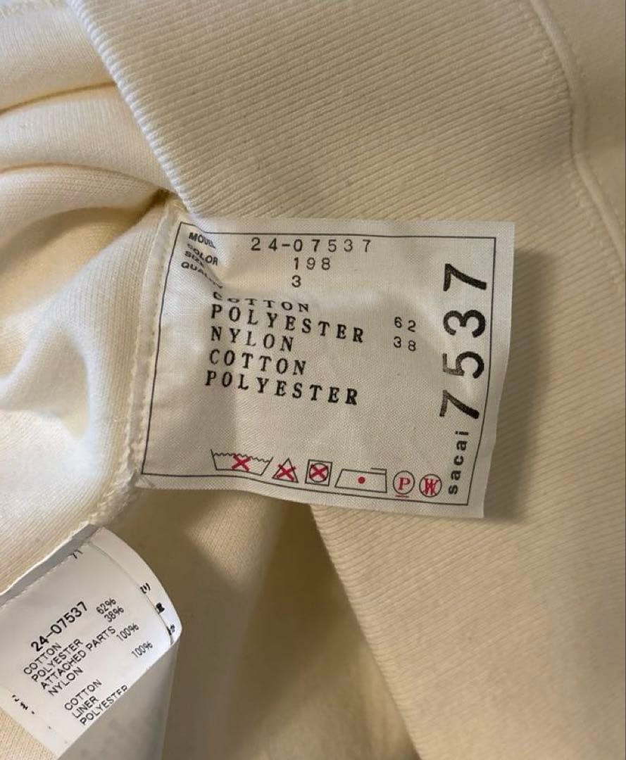 sacaiサカイ 24AWナイロンツイル スポンジスウェット プルオーバー 3