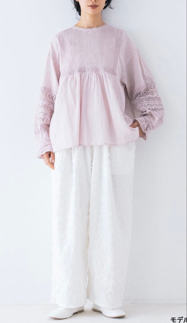 kazumi×Samansa Mos2】袖レース前後着ブラウス ピンク - メルカリ