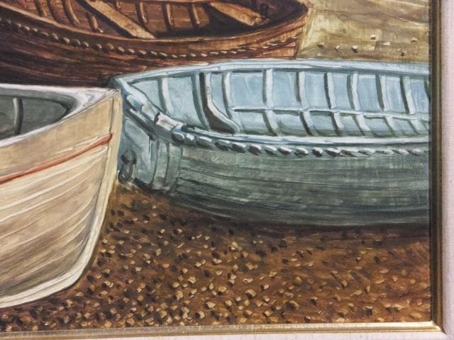 坂本益夫　直筆サイン『仏 湖畔風景』キャンヴァスに油彩 10号 0718E